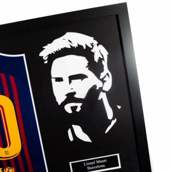 Легенди фланелка с рамка FC Barcelona Signed Shirt Silhouette