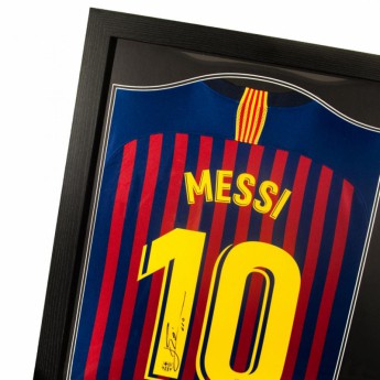 Легенди фланелка с рамка FC Barcelona Messi Signed Shirt (Framed)