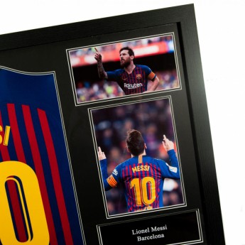 Легенди фланелка с рамка FC Barcelona Messi Signed Shirt (Framed)