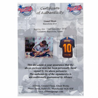 Легенди фланелка с рамка FC Barcelona Messi Signed Shirt (Framed)
