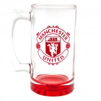 Manchester United стъклена чаша Stein Glass Tankard red