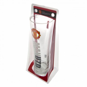 Manchester United стъклена чаша Tall Beer Glass