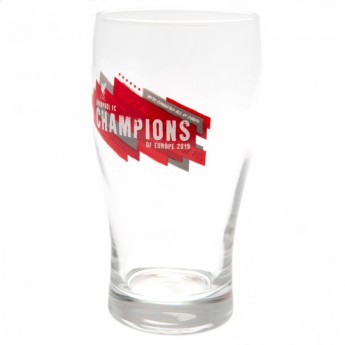 Liverpool FC стъклена чаша Champions of Europe Tulip Pint Glass