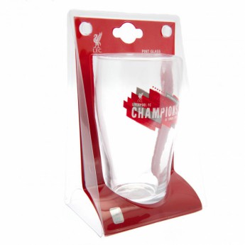 Liverpool FC стъклена чаша Champions of Europe Tulip Pint Glass
