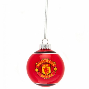 Manchester United топки за коледна елха Glass Bauble
