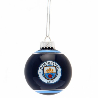 Manchester City топки за коледна елха Glass Bauble