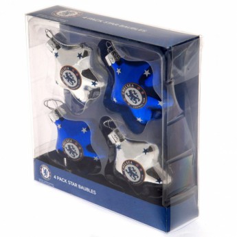 Chelsea FC топки за коледна елха 4pk Star Baubles