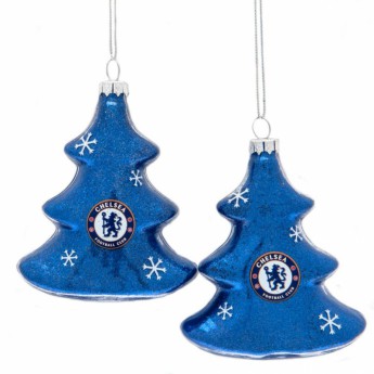 Chelsea FC топки за коледна елха 2pk Tree Baubles