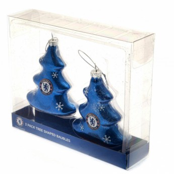 Chelsea FC топки за коледна елха 2pk Tree Baubles