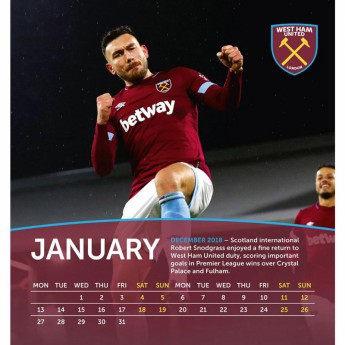 West Ham United настолен календар 2020