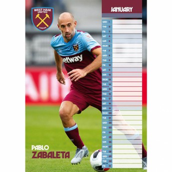 West Ham United календар 2020 Team A3