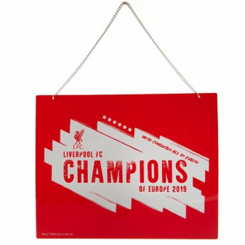 Liverpool FC табела за стена Champions Of Europe Metal Sign