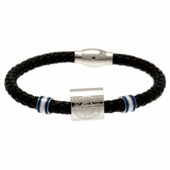 Leicester City кожена гривна Colour Ring Leather Bracelet