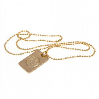 Leicester City колие с висулка куче Gold Plated Dog Tag & Chain