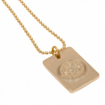 Leicester City колие с висулка куче Gold Plated Dog Tag & Chain