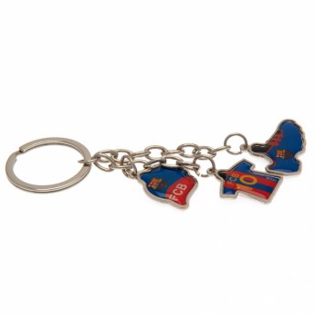 FC Barcelona висулка за ключодържател 3 Charm Keyring