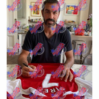 Легенди фланелка с рамка Arsenal FC Henry, Bergkamp, Pires & Vieira Signed Shirt (Quad Framed)