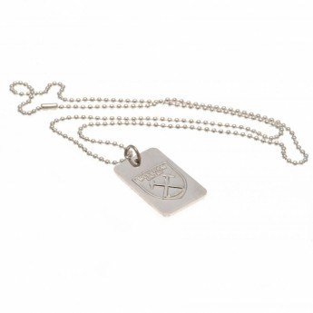 West Ham United колие с висулка куче Silver Plated Dog Tag & Chain