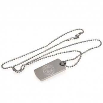 Leicester City колие с висулка куче Engraved Dog Tag & Chain