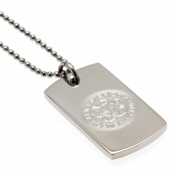 Leicester City колие с висулка куче Engraved Dog Tag & Chain