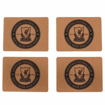 Liverpool FC подложки за сервиране 4pk Cork Placemat Set