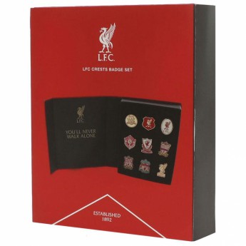 Liverpool FC комплект значки 9pc Retro Crest