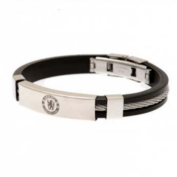 Chelsea FC силиконова гривна Silver Inlay Silicone Bracelet