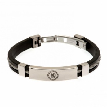 Chelsea FC силиконова гривна Silver Inlay Silicone Bracelet