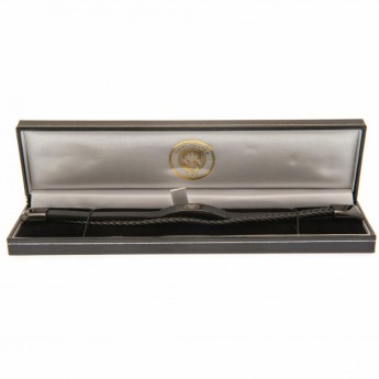 Manchester City кожена гривна Black IP Leather Bracelet