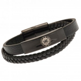 Chelsea FC кожена гривна Black IP Leather Bracelet