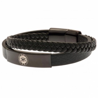 Chelsea FC кожена гривна Black IP Leather Bracelet