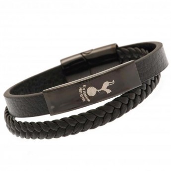 Tottenham Hotspur кожена гривна Black IP Leather Bracelet