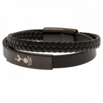 Tottenham Hotspur кожена гривна Black IP Leather Bracelet