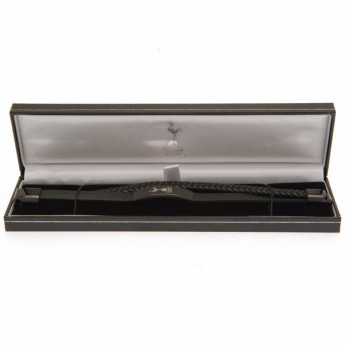 Tottenham Hotspur кожена гривна Black IP Leather Bracelet