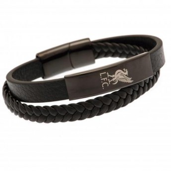 Liverpool FC кожена гривна Black IP Leather Bracelet