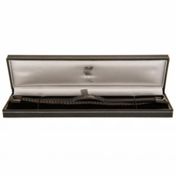Liverpool FC кожена гривна Black IP Leather Bracelet