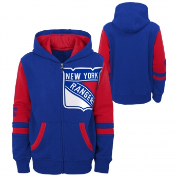 New York Rangers детски суитшърт с качулка faceoff colorblocked fleece full-zip
