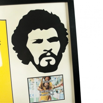 Легенди фланелка с рамка Brasil Socrates Signed Shirt Silhouette
