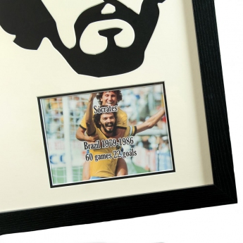Легенди фланелка с рамка Brasil Socrates Signed Shirt Silhouette