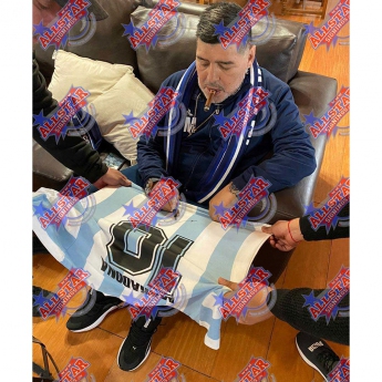 Легенди фланелка с рамка Argentina Maradona Signed Shirt (Framed)