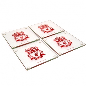 Liverpool FC комплект подложки за чаши 4pk glass coaster set