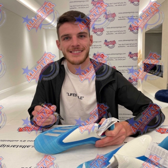 Легенди футболна обувка с рамка West Ham United FC Rice Signed Boot (Framed)