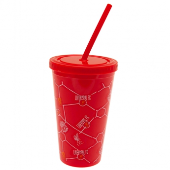 Liverpool FC чаша със сламка kids beaker red