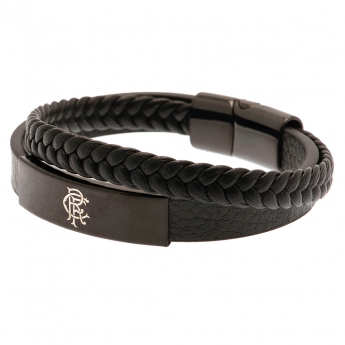 Rangers FC гривна Black IP Leather Bracelet