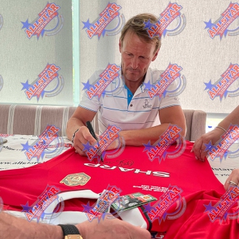 Легенди фланелка с рамка Manchester United 1999 Solskjaer & Sheringham Signed Shirt (Framed)