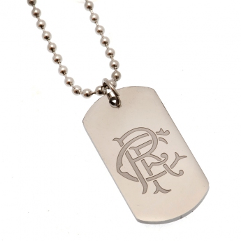 Rangers FC колие с висулка куче Engraved Dog Tag & Chain