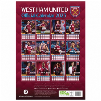 West Ham United календар A3 Calendar 2023
