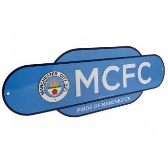 Manchester City табела за стена Colour Retro Sign