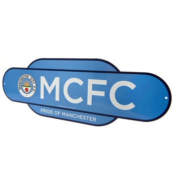 Manchester City табела за стена Colour Retro Sign