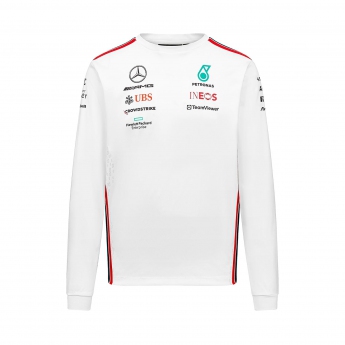 Mercedes AMG Petronas мъжка тениска с дълъг ръкав official white F1 Team 2023